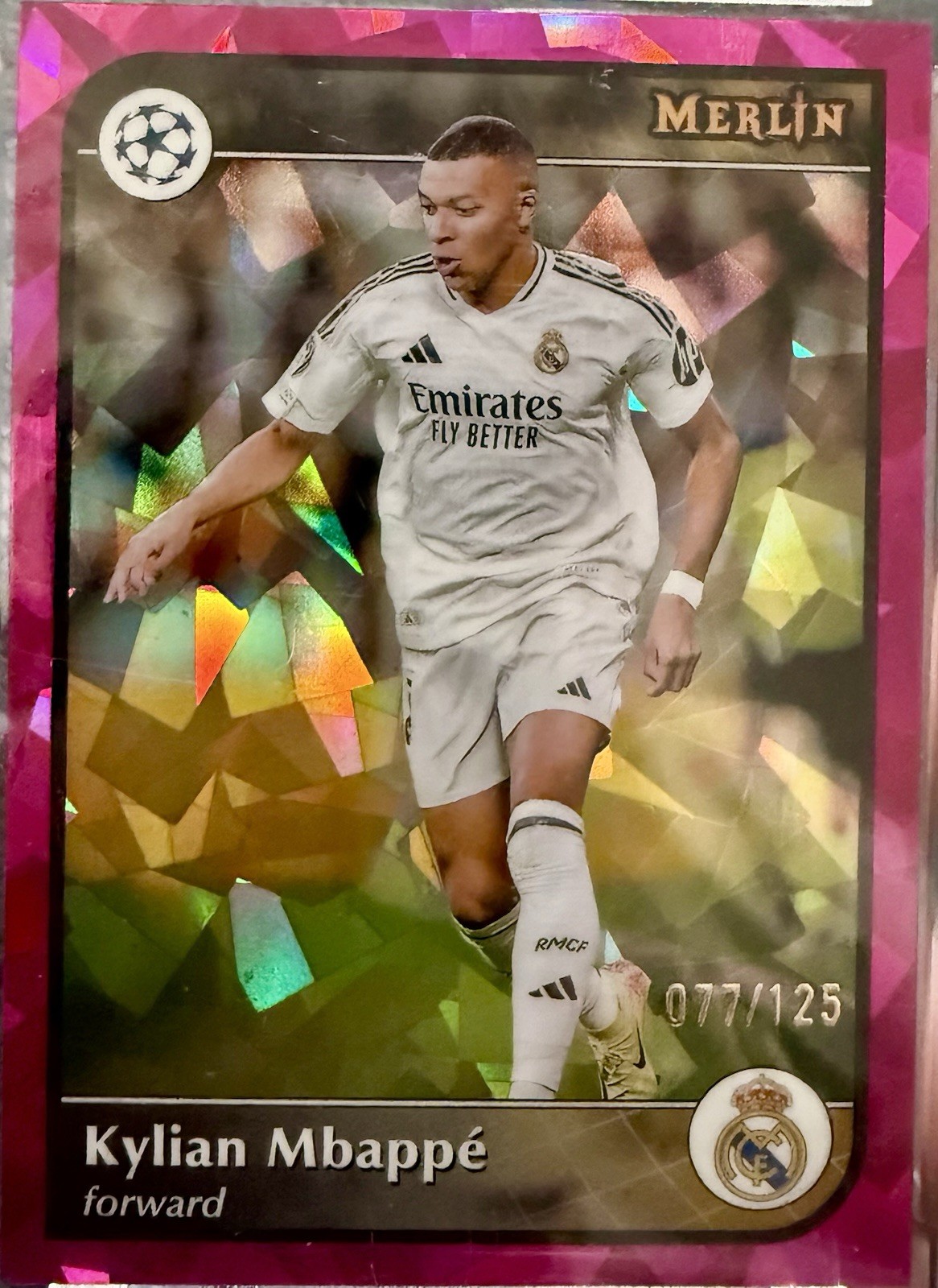 2024-25 Merlin Kylian Mbappé 077/125 pink cracked ice