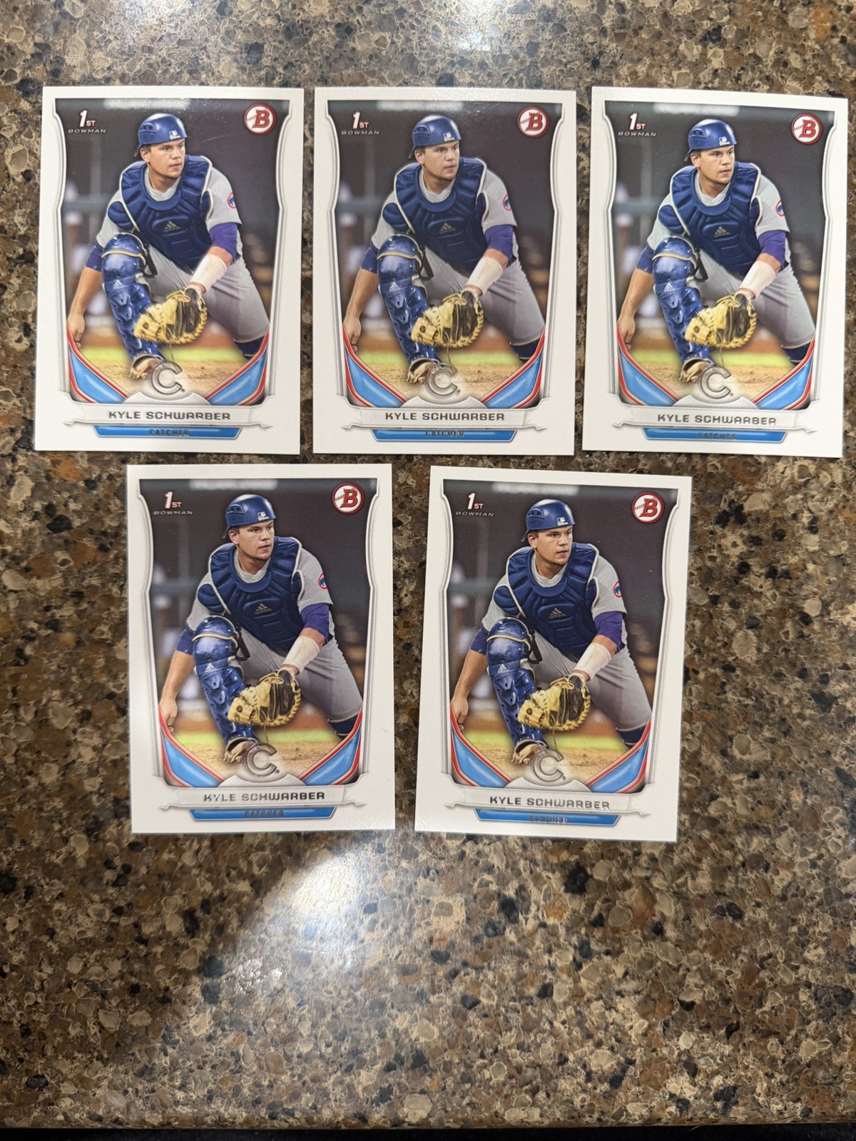 KYLE SCHWARBER 5 CARD LOT 2014 1ST BOWMAN DRAFT BASEBALL #DP2 RC Prospect