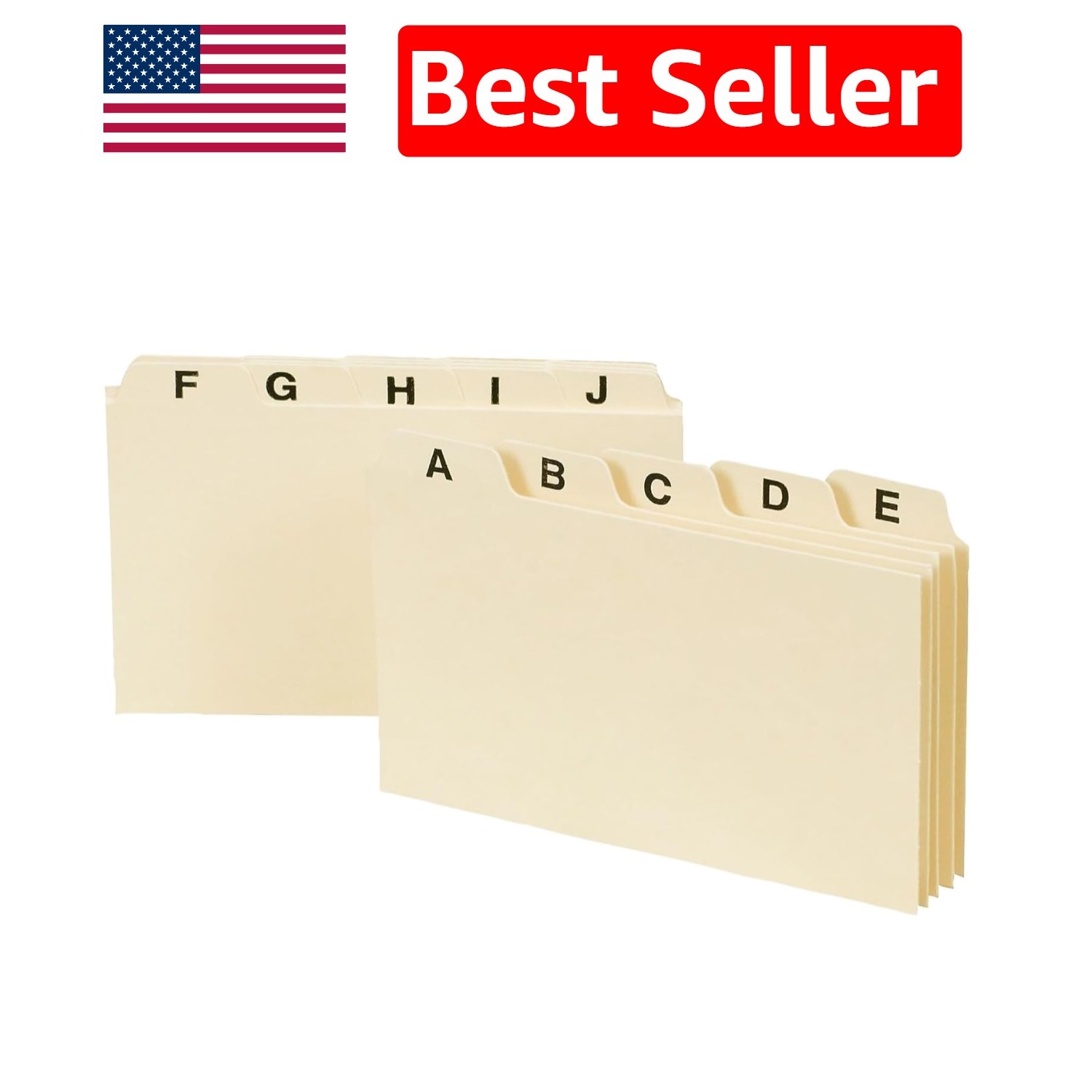 Compact 5″ x 3″ A-Z Card Guides in Manila – 25 Count for File Organization