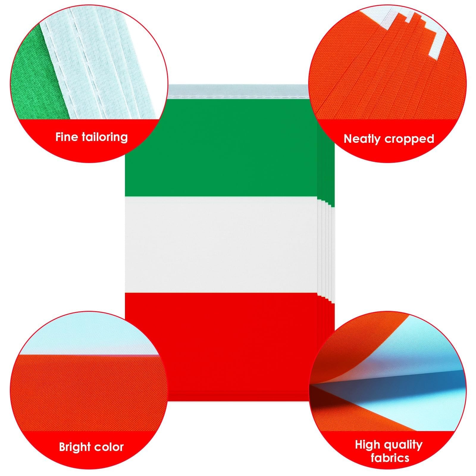 AhfuLife 30 Pcs Italy String Flags for Italian 5.51×8.26 in-30 Pcs,