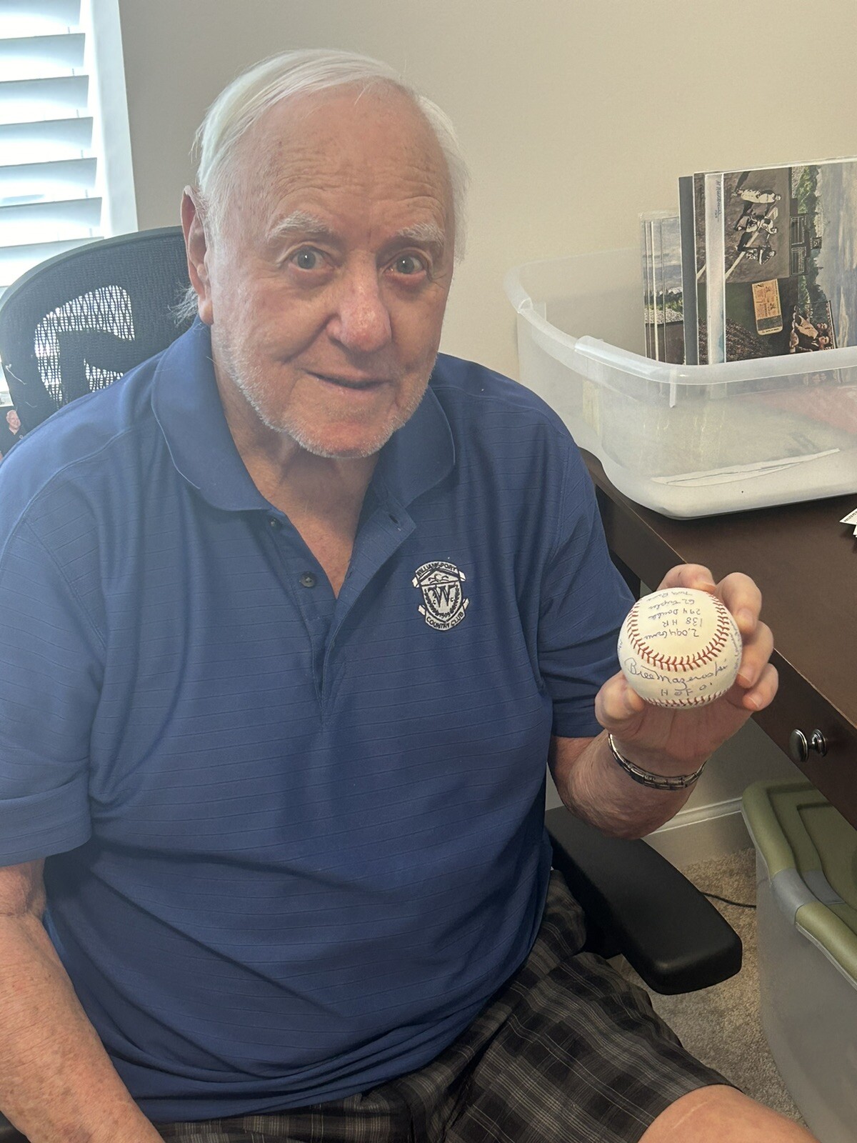 Bill Mazeroski AUTOGRAPHED Career Stats Ball (Multiple Inscriptions)