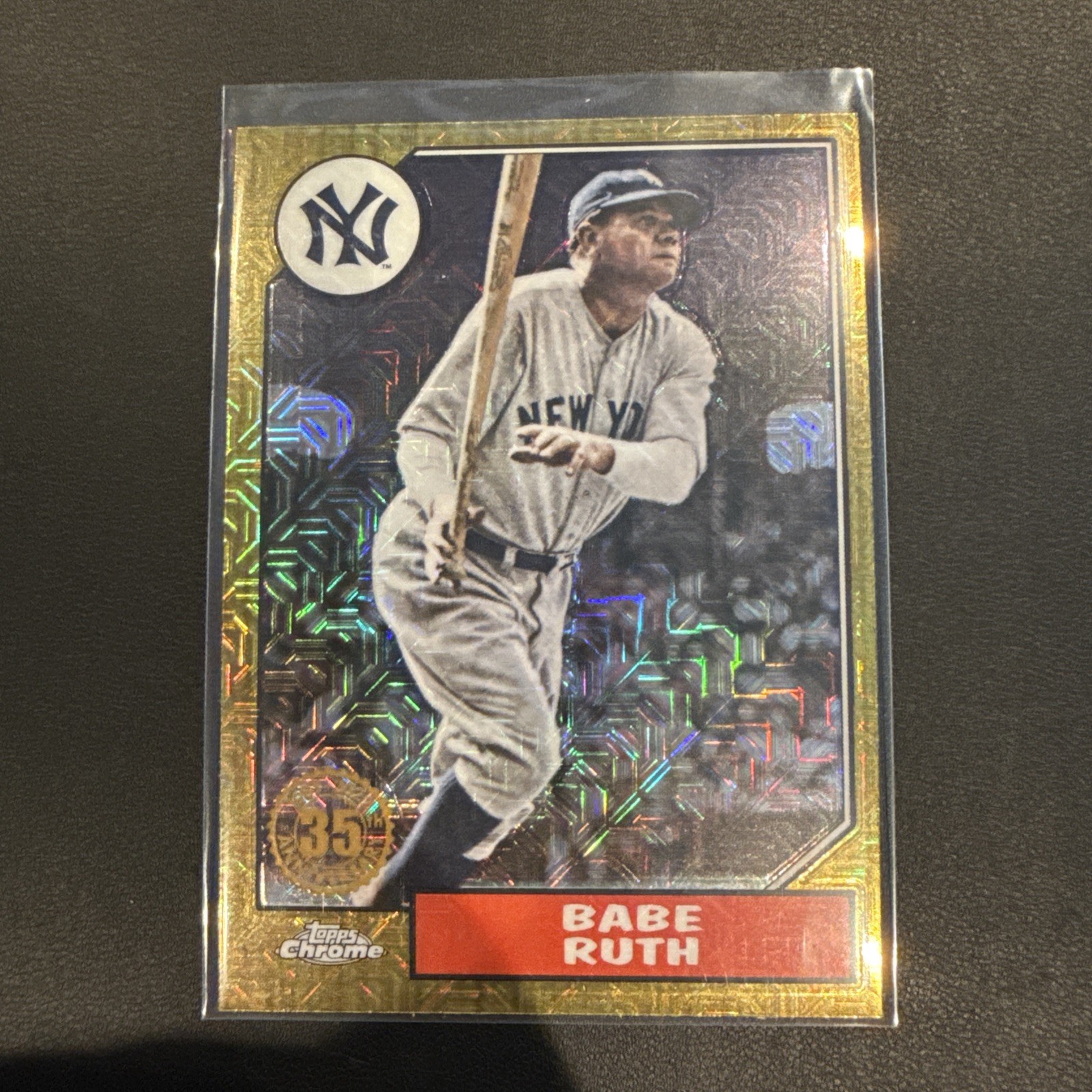 Babe Ruth 2022 Topps Chrome Silver Pack 1987 Mojo Refractor Yankees #T87C2-42