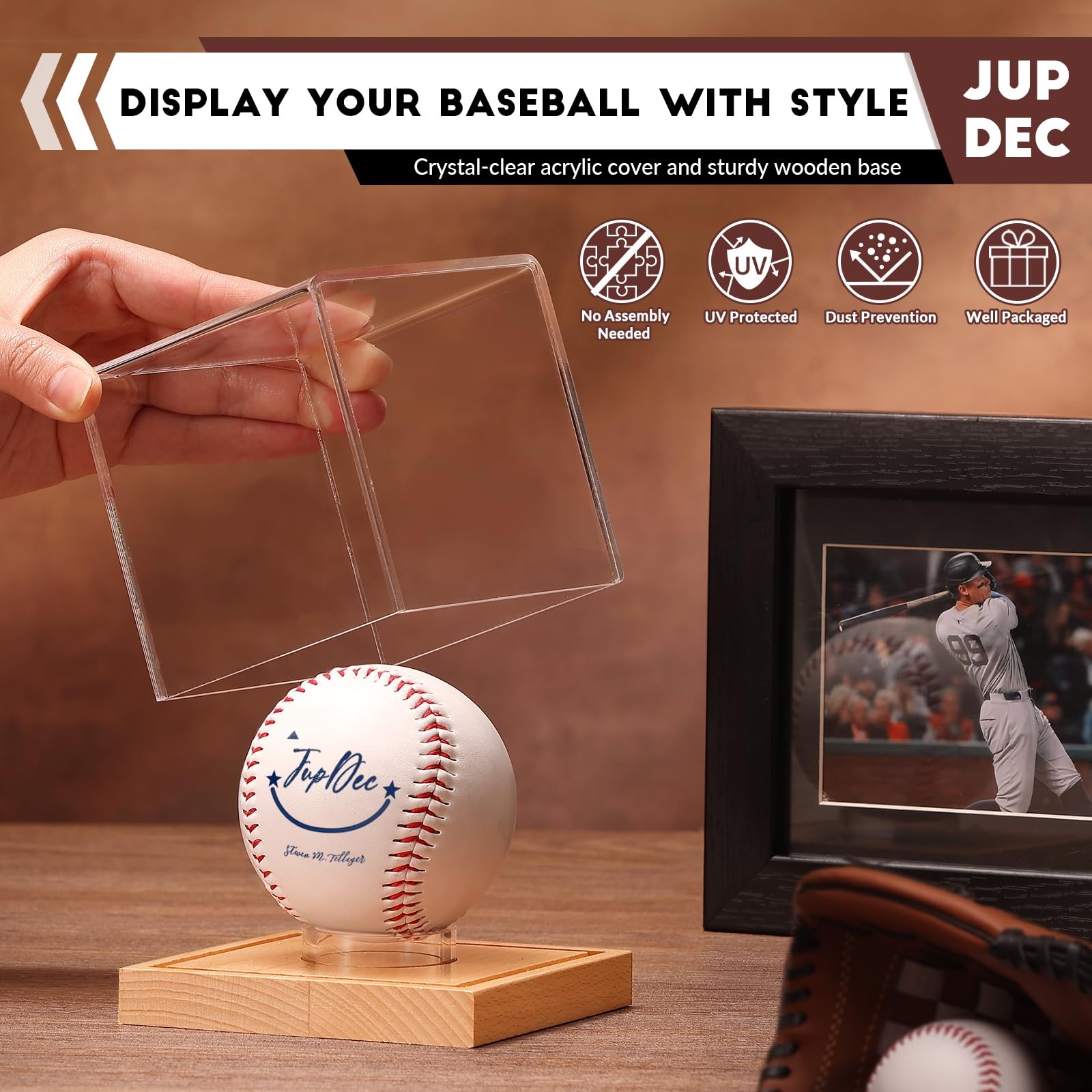 Clear Acrylic Display Case UV Protected Acrylic Basketball Holder, Display Ca