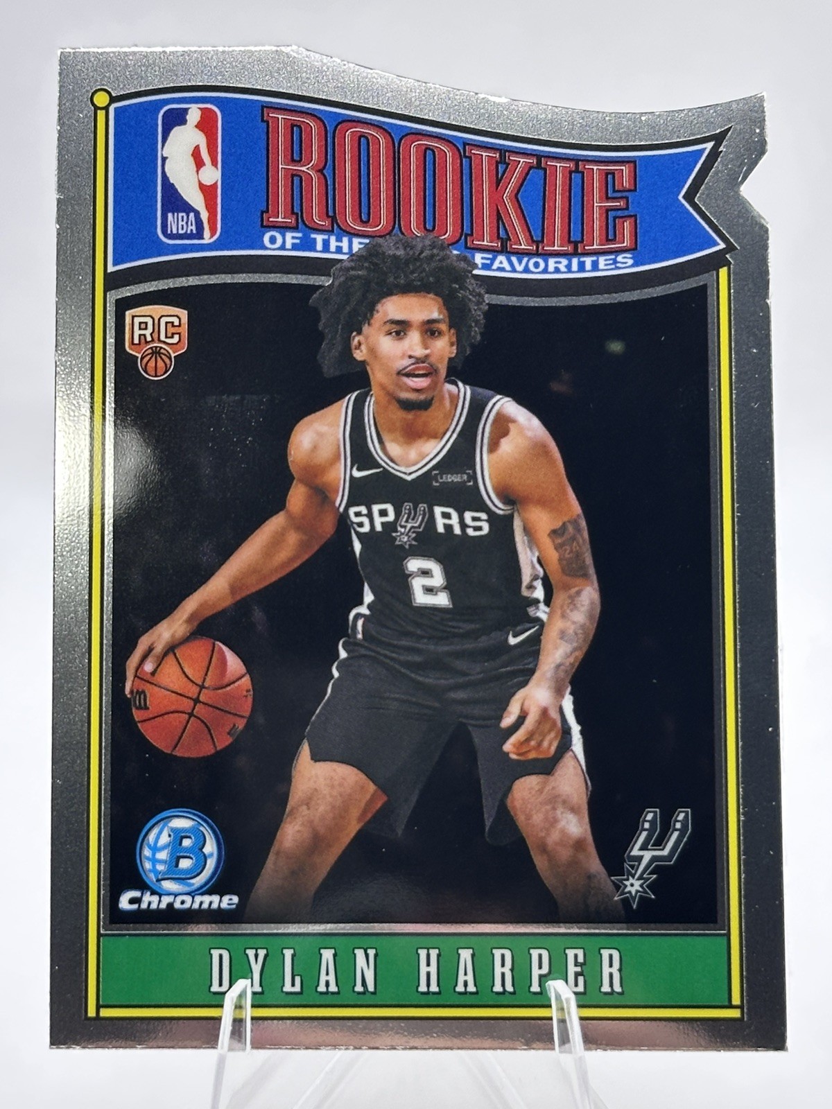 2025-26 Bowman Chrome Dylan Harper Rookie Of The Year Favorites Die Cut Spurs RC