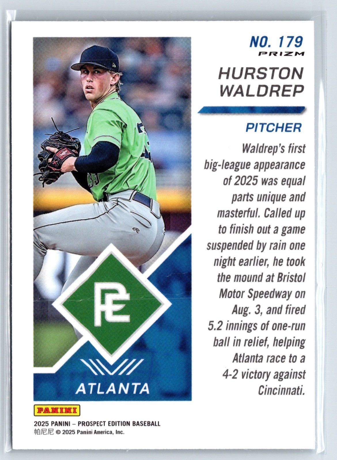 2025 Panini Prospect Edition Hurston Waldrep Holo Prizm