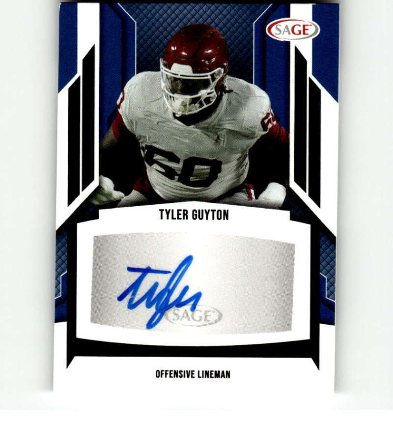 2024 SAGE Hit Low Series Autograph Black #A-TG2 Tyler Guyton RC AUTO Oklahoma
