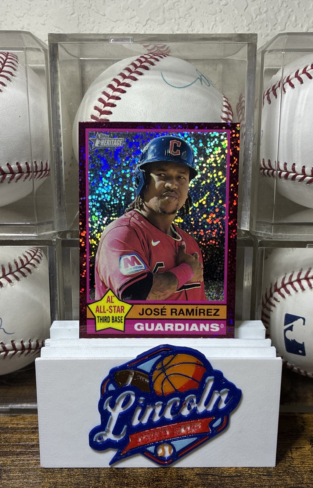 2025 Topps Heritage – Jose Ramirez #169 Chrome Burgundy Sparkle Refractor