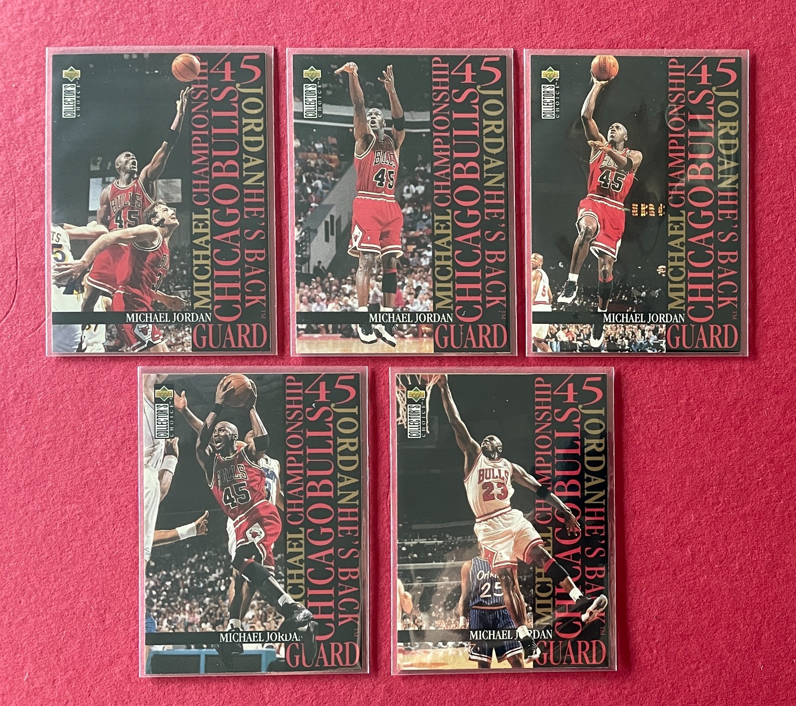 Free Ship – 1995 Upper Deck Michael Jordan Collectors Choice Insert Set M1 – M5