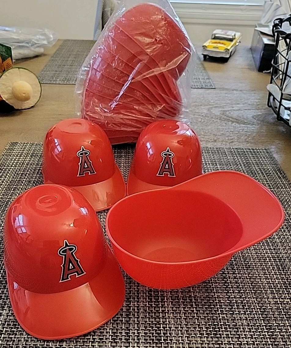 Angels MLB Ice Cream, Snack, Mini Baseball Helmet 3.5″×5.5″ Lot Of 17
