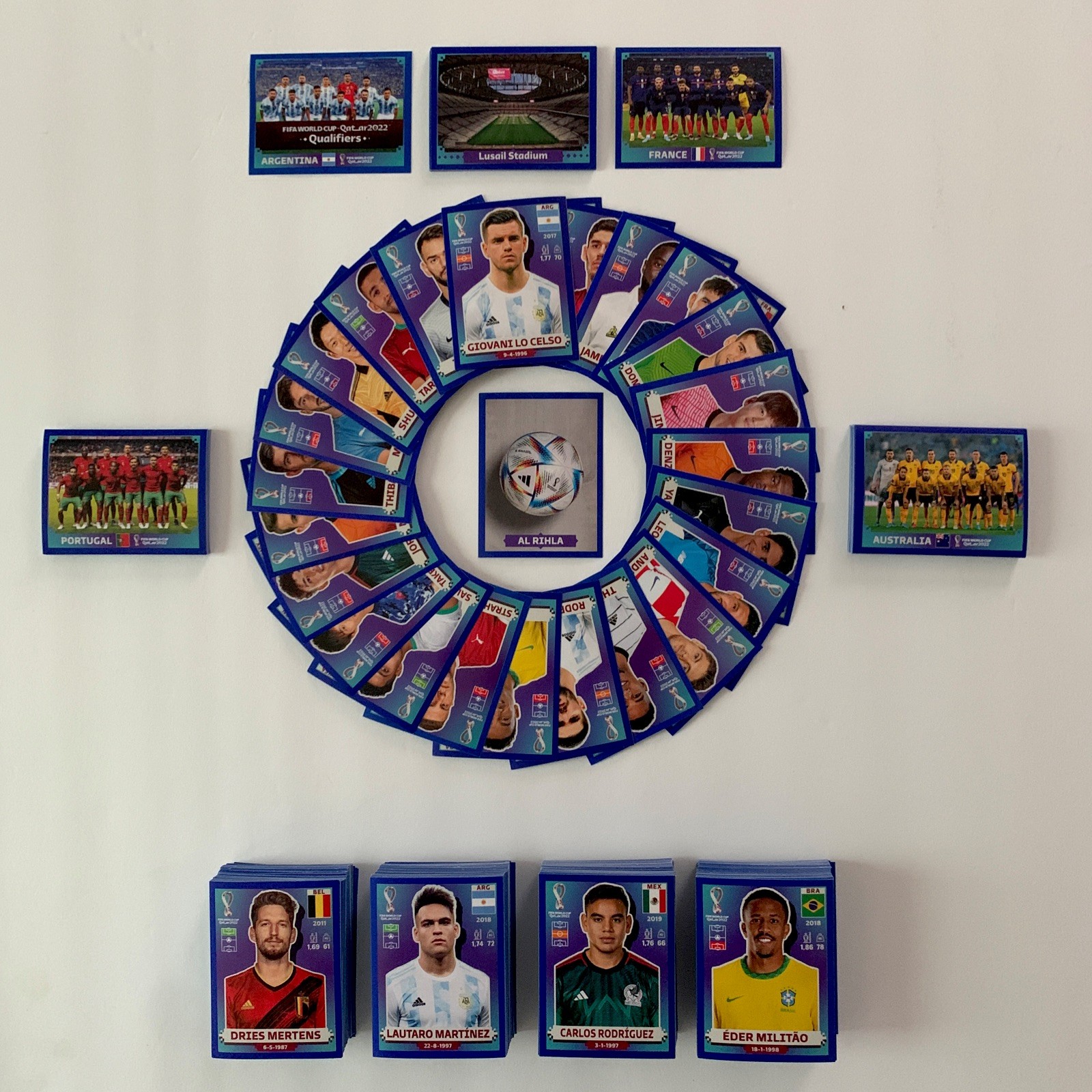 Panini 2022 Qatar Fifa World Cup Stickers Lot Of 100 NO DUPLICATES Blue Parallel