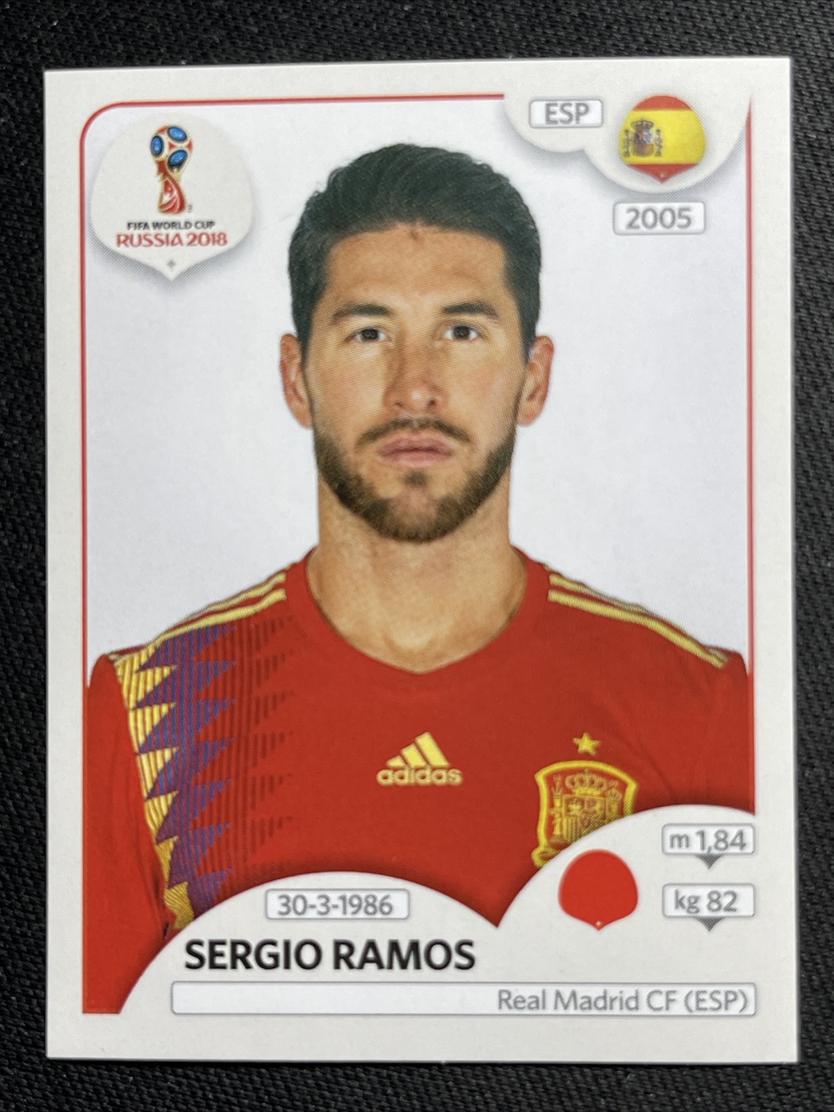 panini fifa world cup russia 2018 stickers Sergio Ramos RARE pink back #127