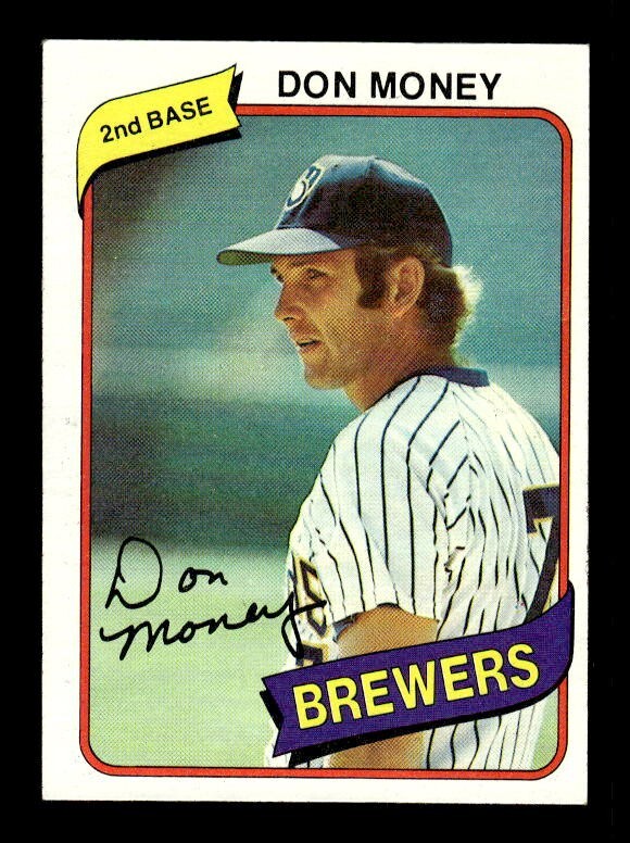 DON MONEY 1980 TOPPS BLANK BACK – PROOF – TEST ISSUE – MILWAUKEE BREWERS