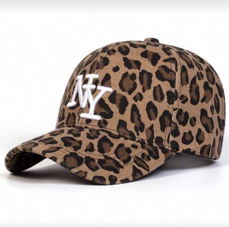New York Yankees Leopard Print MLB Baseball Cap Brown Black