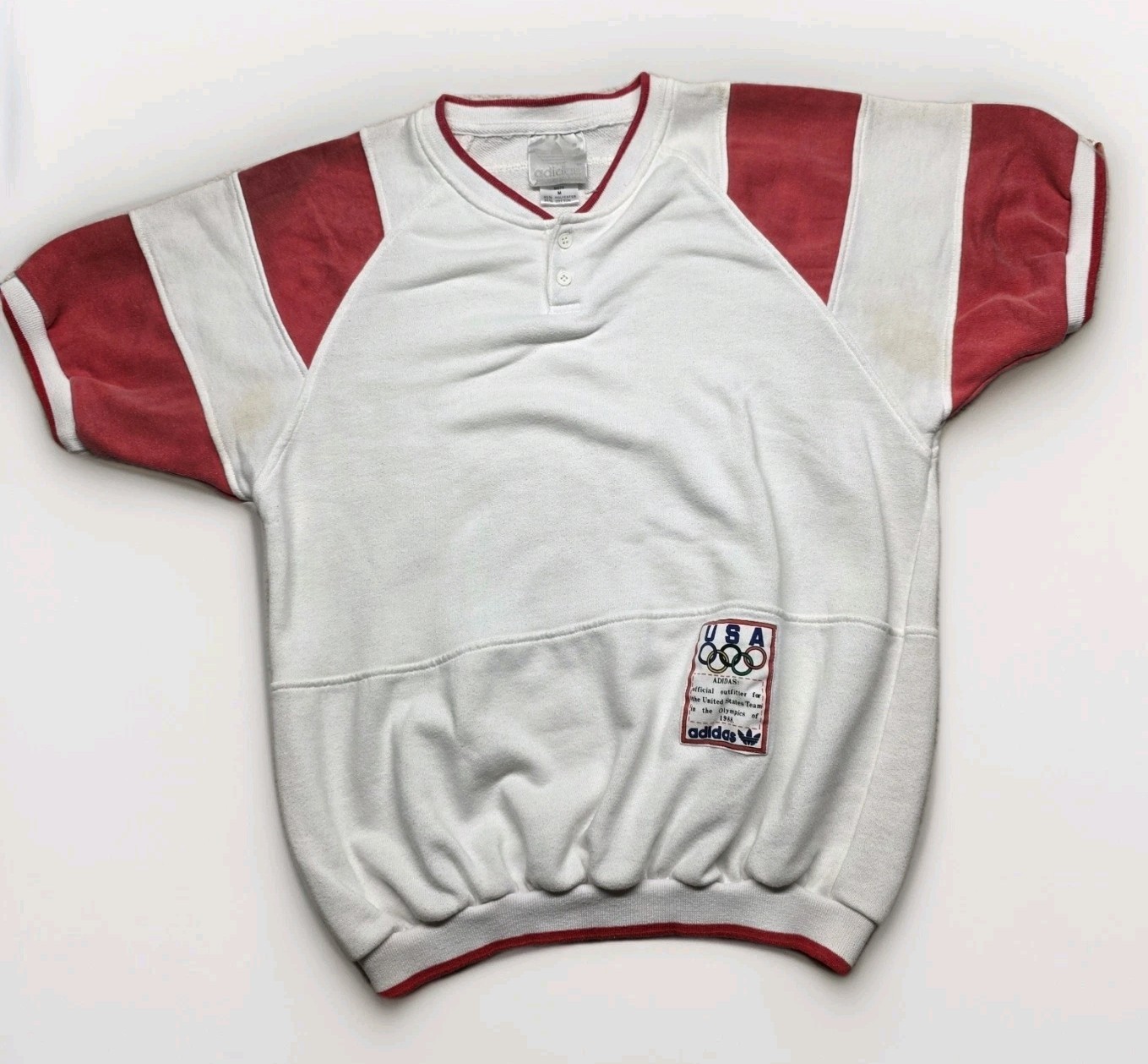 Vintage adidas 1988 Olympics Team USA Official Shirt White Red Memorabilia