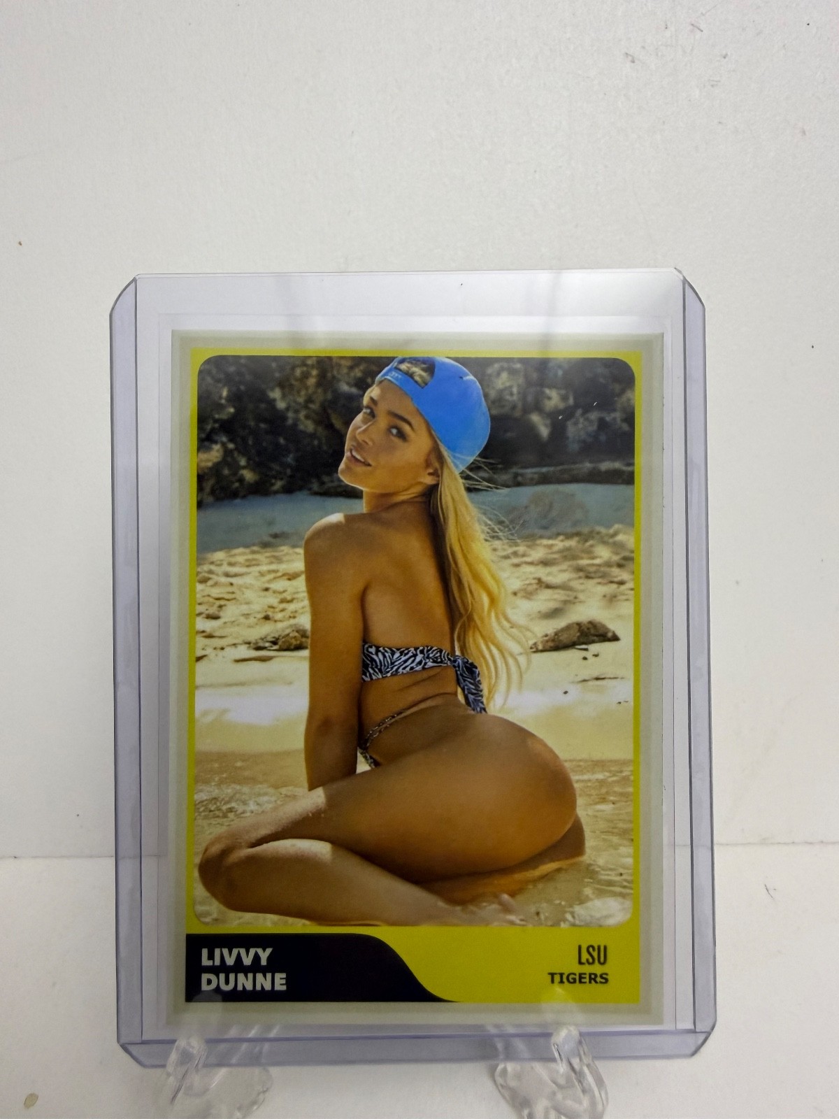 Olivia Livvy Dunne LSU Tigers Gymnastics Custom Trading Card Hat back