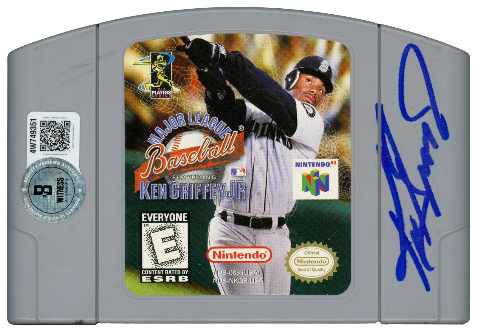 Ken Griffey Jr. Signed MLB Baseball Featuring Jr. Video Game Cartridge Beckett