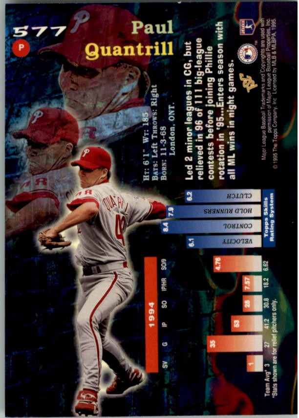 1995 Stadium Club #577 Paul Quantrill – BB