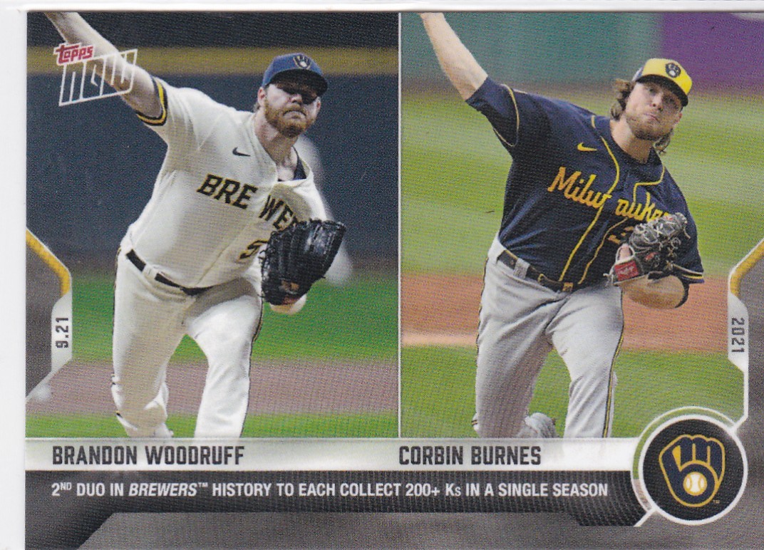 2021 TOPPS NOW #839 BRANDON WOODRUFF- MILWAUKEE BREWERS