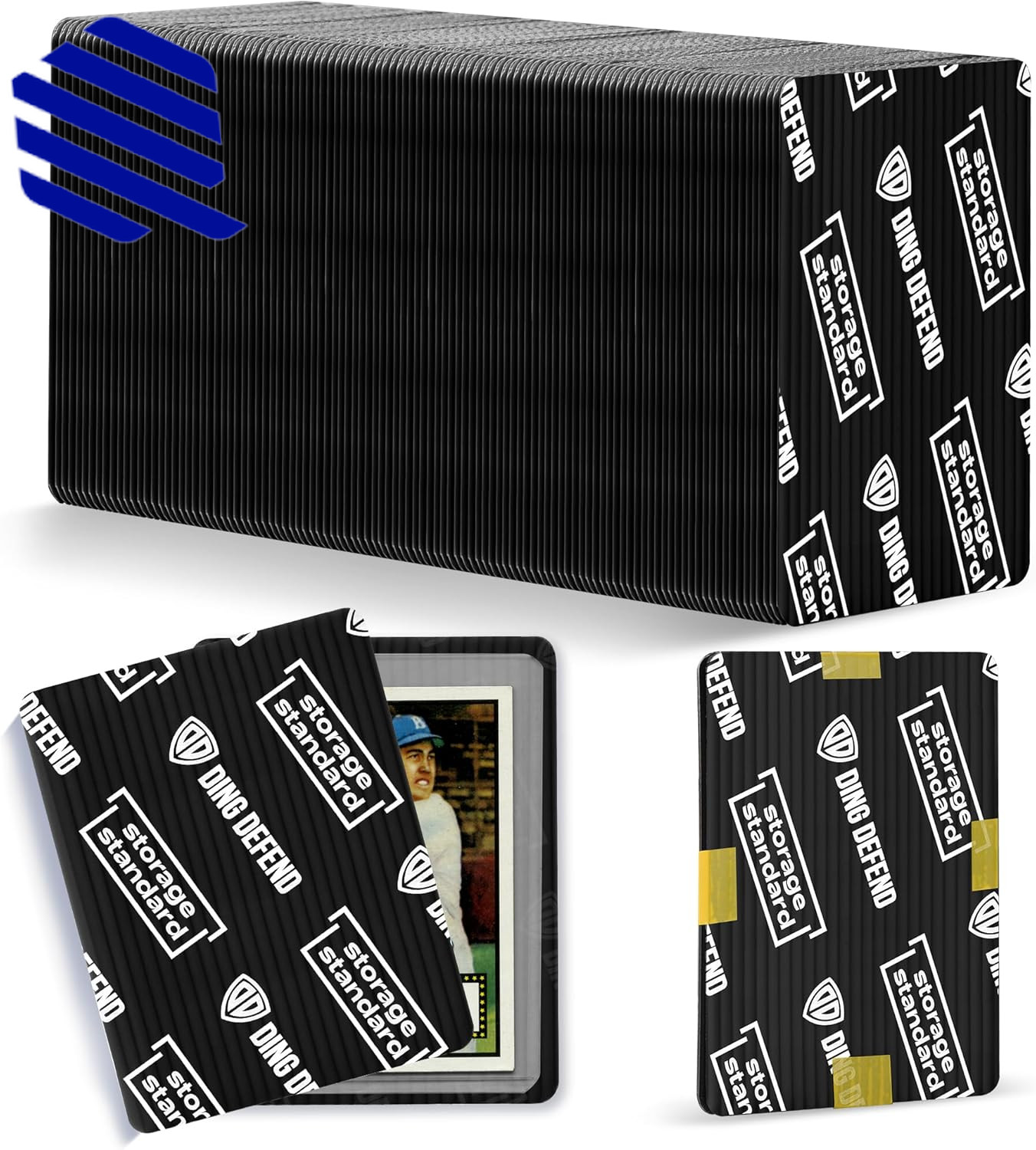 Ding Defend 110-Pack Trading Card Protector Shipping 3.5 x 4.5 Inch Black Hobby