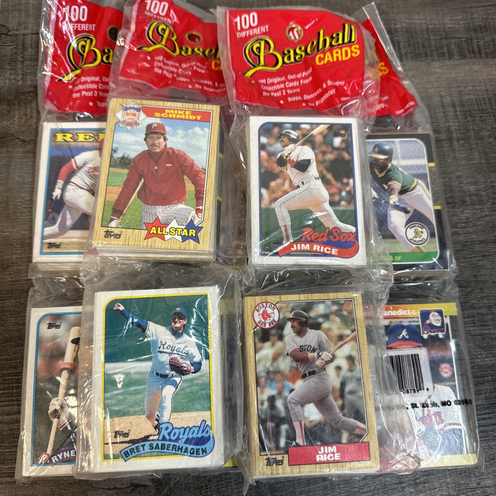 100 Cards 1987-90 MLB Baseball Hanger Pack Barry Bonds Bo Jackson Topps Donruss