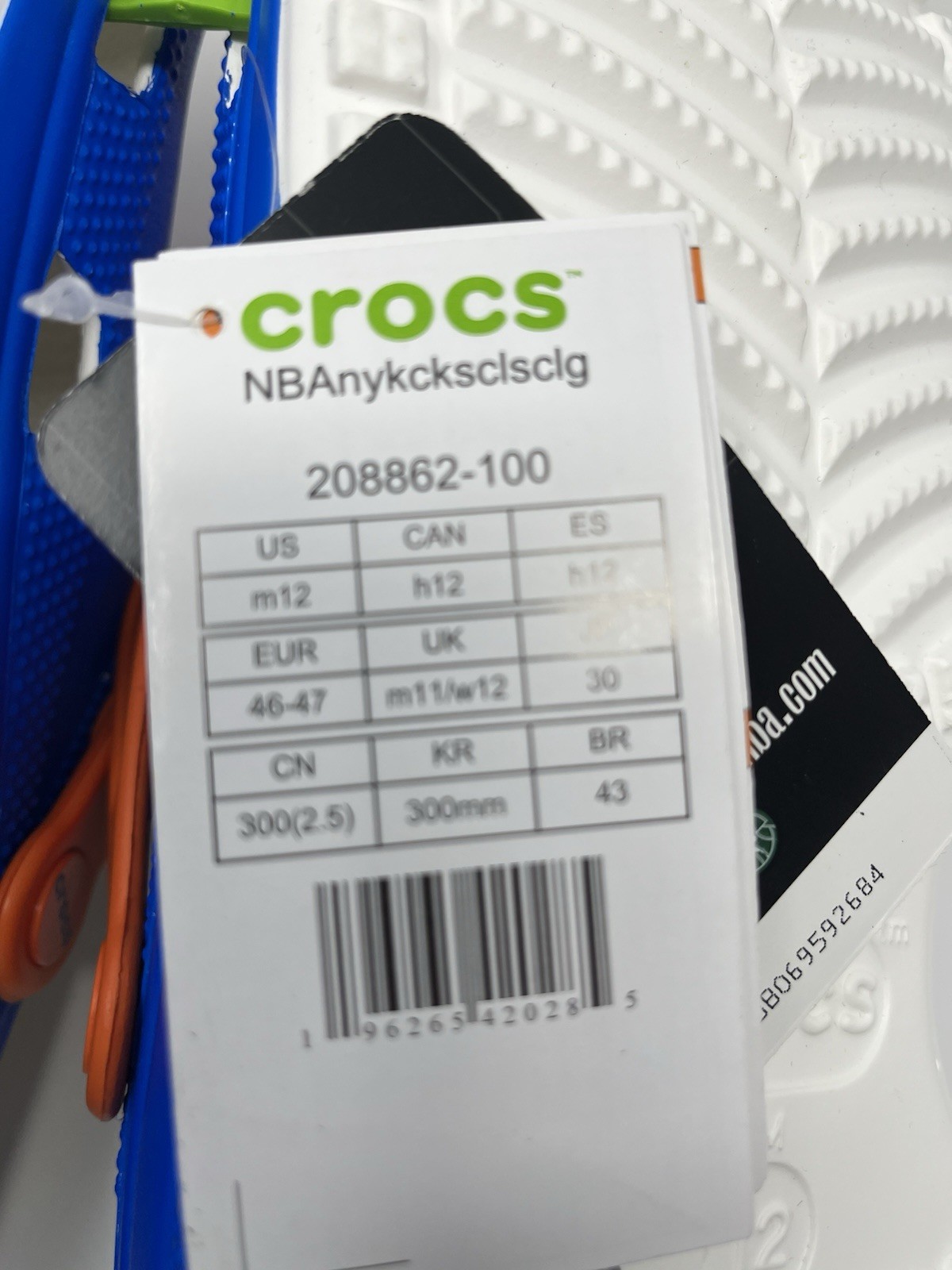 Crocs NBA New York Knicks Classic Clogs 208862-100 Basketball Mens Size 12 NEW