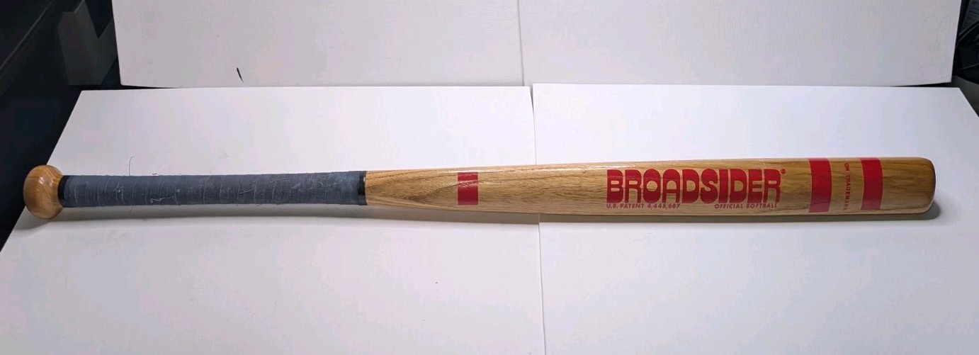 Vintage Broadsider Official Softball Bat 34″ Triangular Wood Bat New York RARE