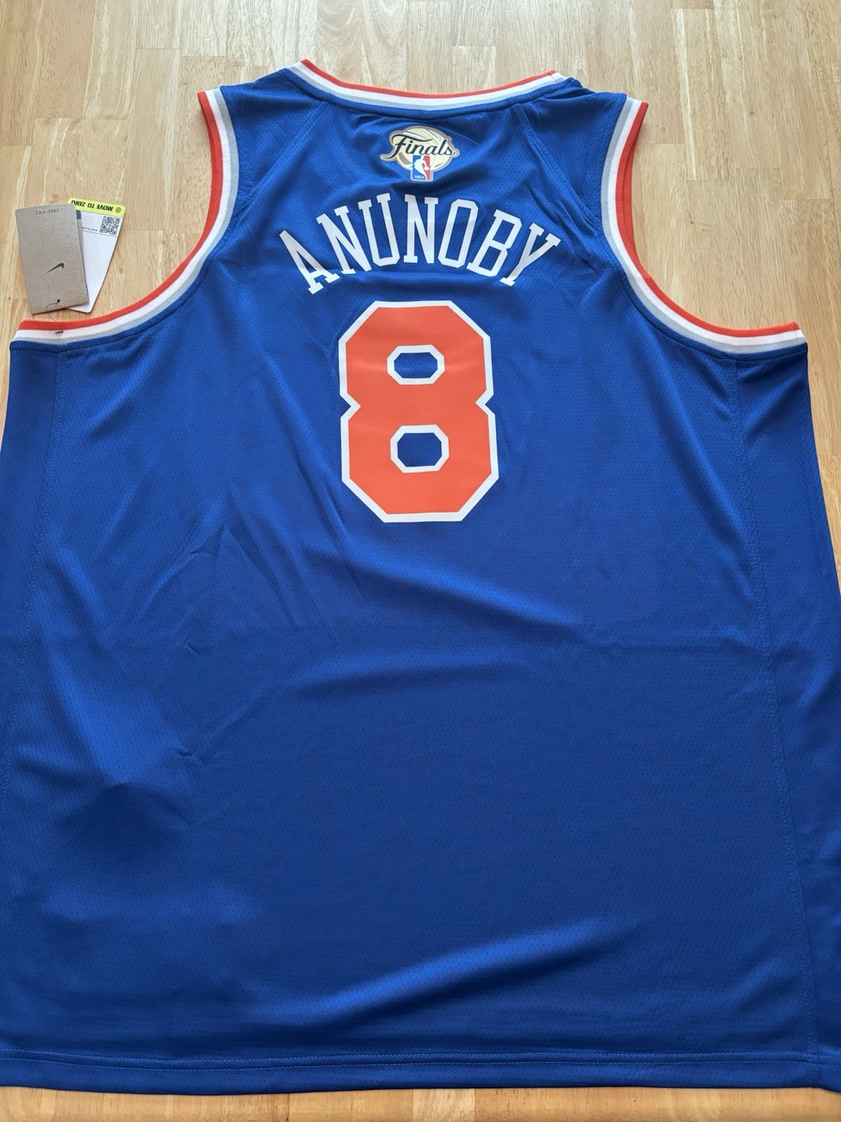 OG Anunoby New York Knicks 2026 Finals Blue Home Jersey Size XL