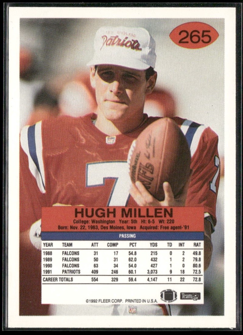 1992 Fleer #265 Hugh Millen