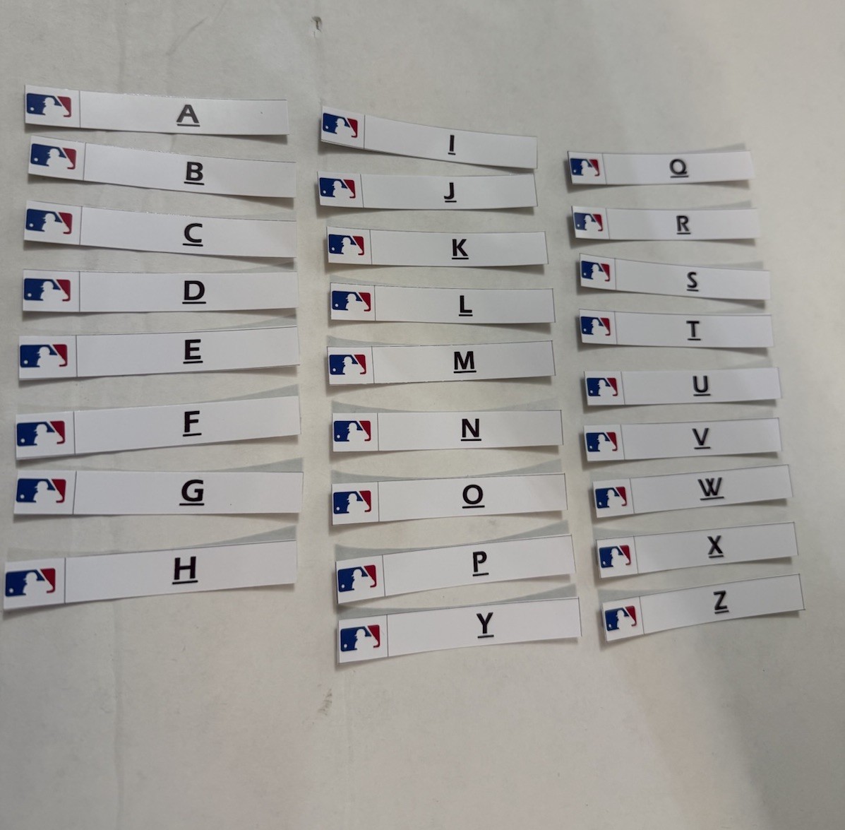 MLB A-Z Sticker Labels for BCW Card Dividers – Labels ONLY
