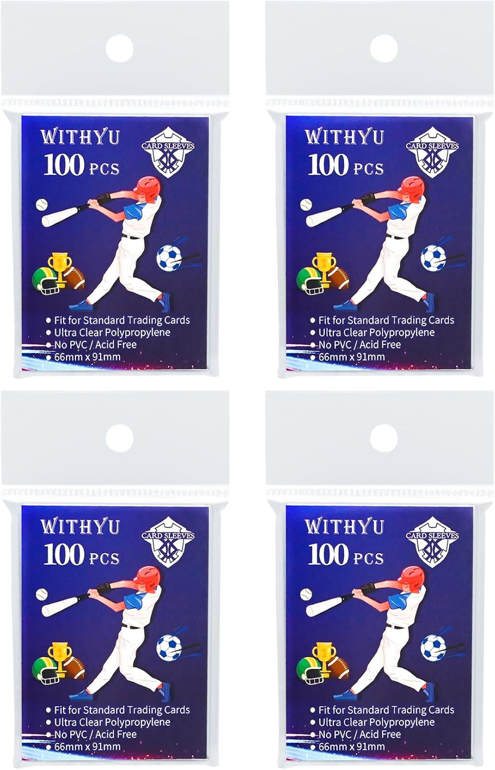 400 Pcs Soft Trading Card Sleeves, Top Loading Penny Card Sleeves for Standard C