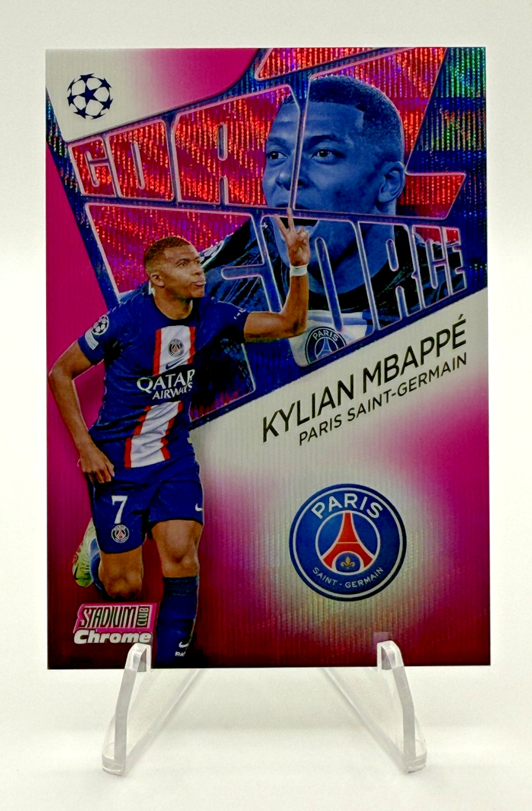 Killian Mbappe 2023 Stadium Club Chrome #GF-KM Pink Goal Force 140/150