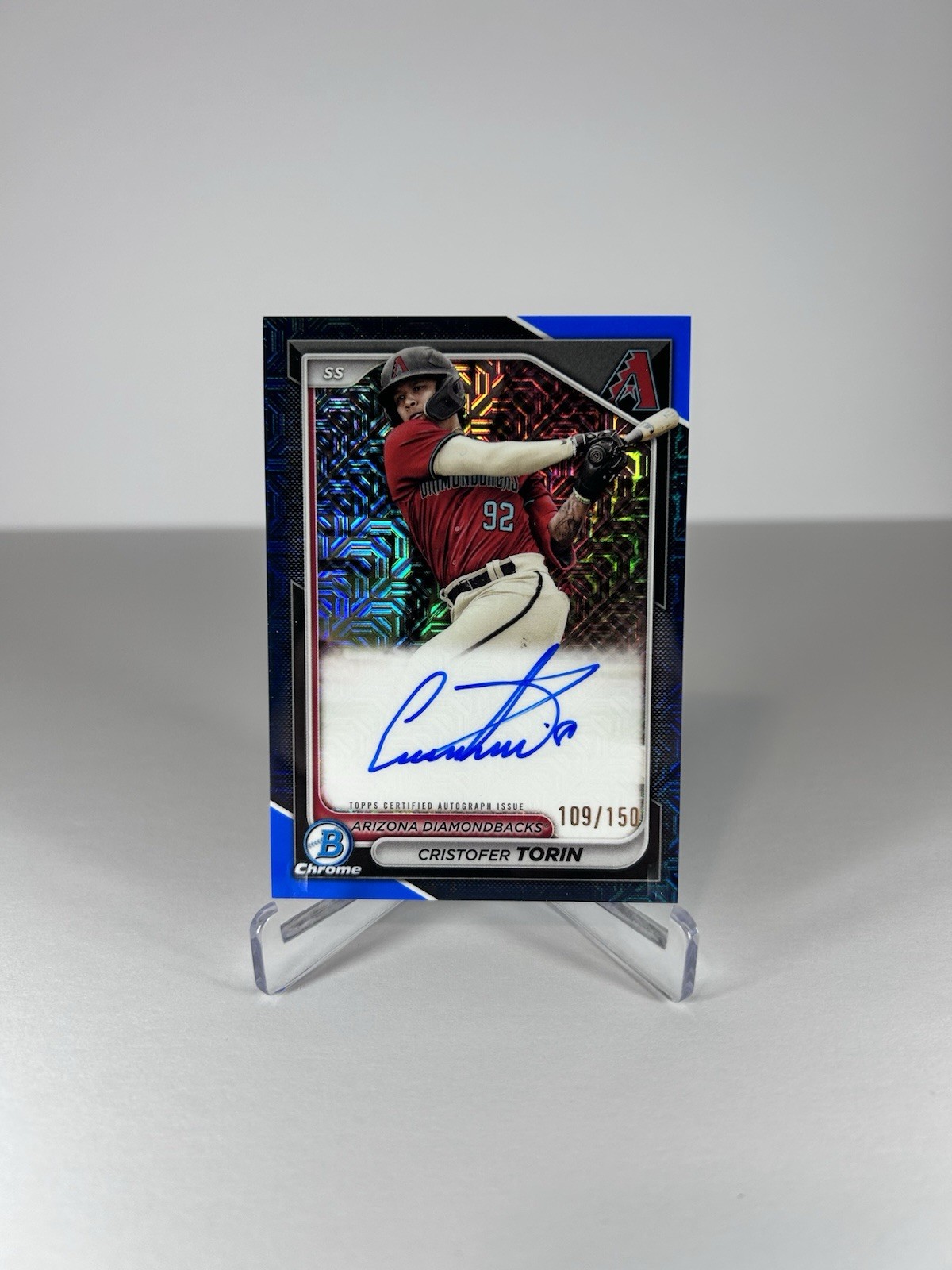 2024 Bowman Chrome Cristofer Torin BMA-CT Mega Box Auto Blue Refractor /150