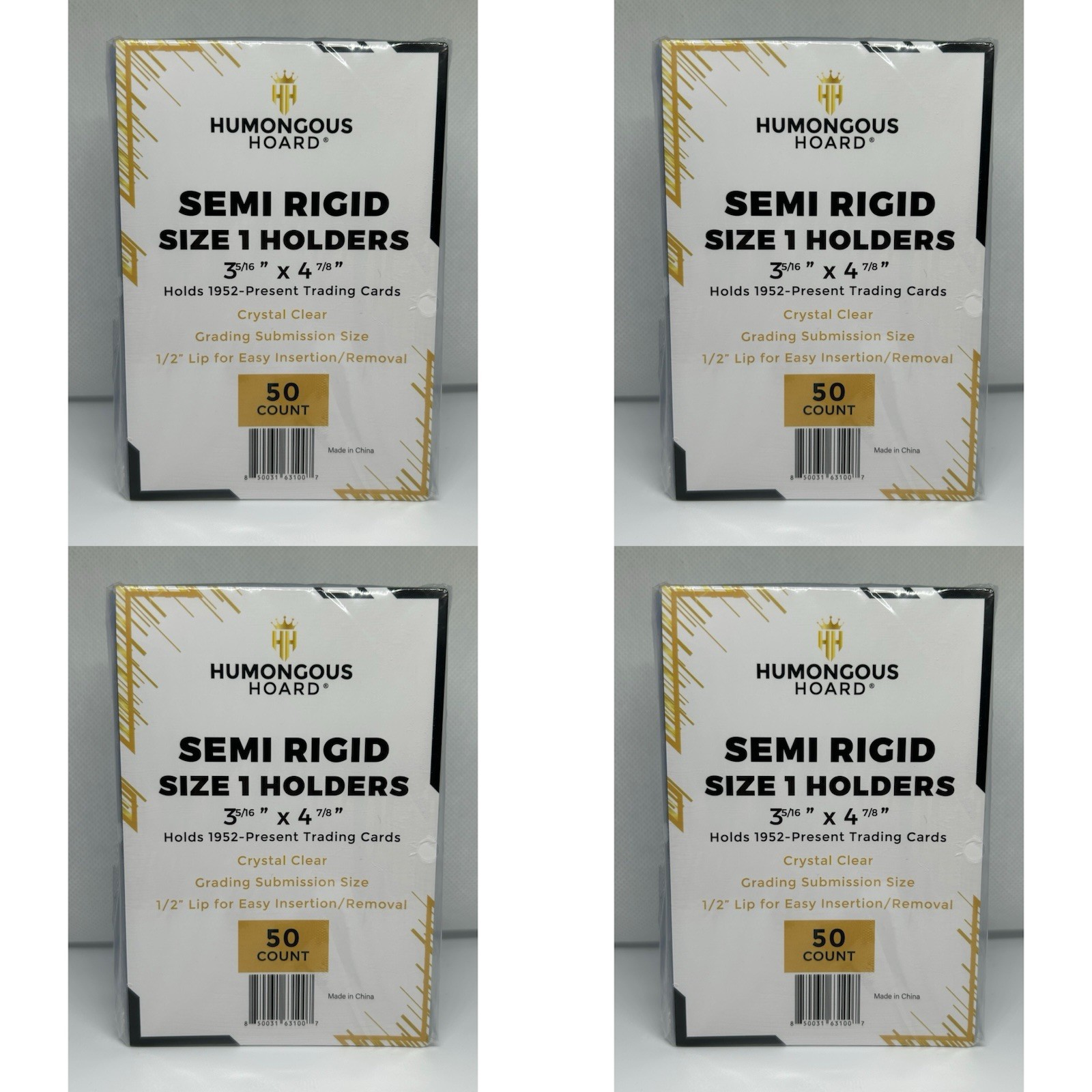 CARD SAVERS – 4 PACK – 200 SEMI REGID SIZE 1 – CARD HOLDERS – HUMONGOUS HOARD