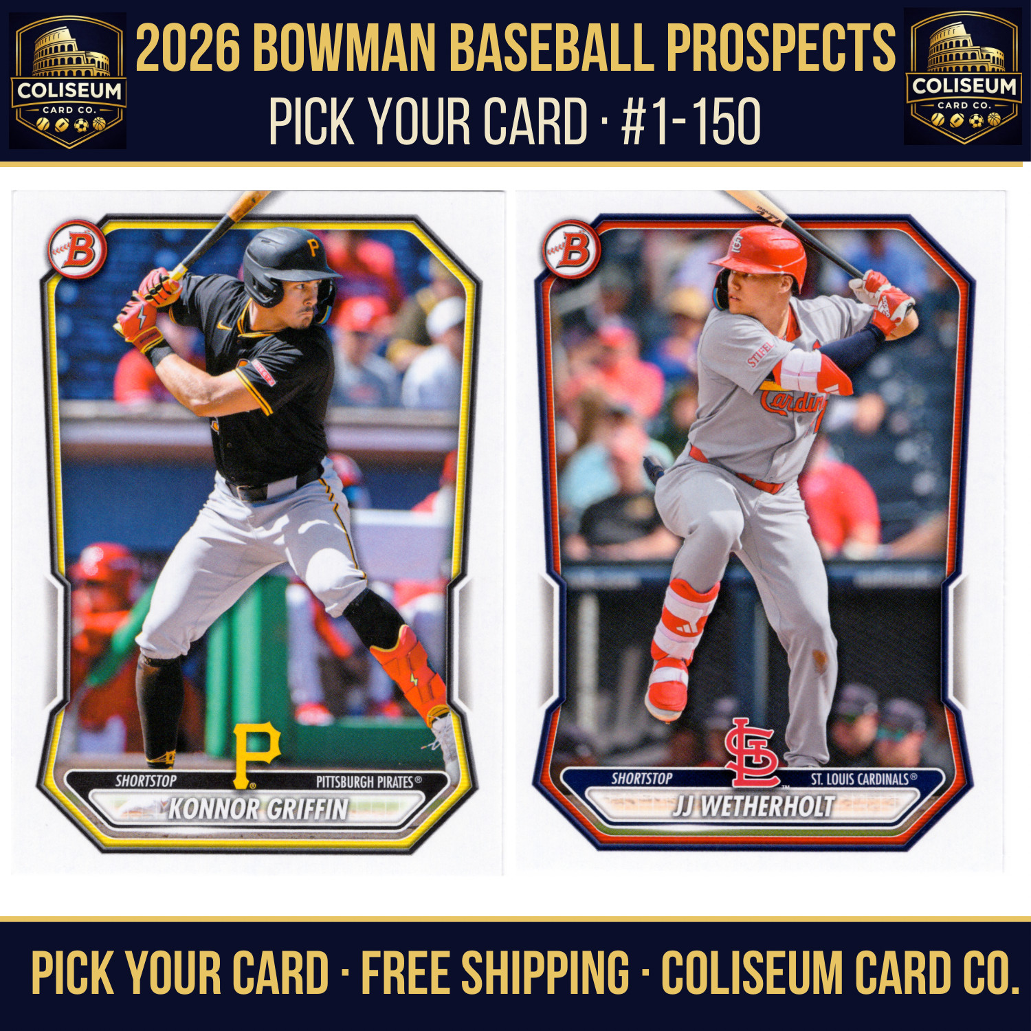 2026 Bowman Prospects #BP-1-150 You Pick Griffin De Vries De Paula Hope MLB RC