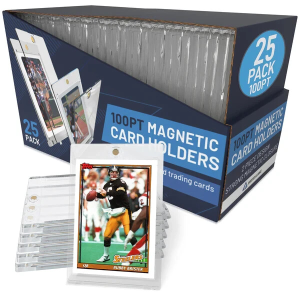 25 Premium Magnetic Card Holders 100PT Trading Card UV Protectors Ultra Clear