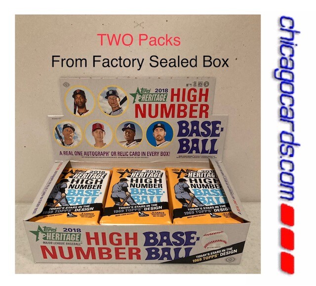 2x 2018 Topps Heritage High Number HOBBY Pack Look4 Acuna Ohtani Soto RC AUTO
