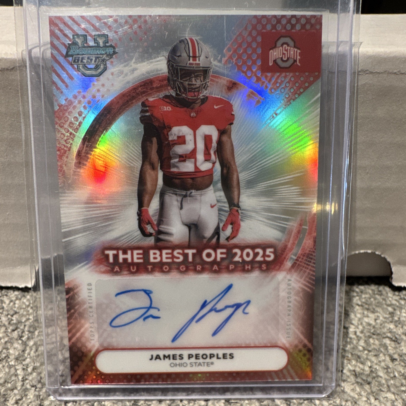 Topps 2025 Bowman’s Best University James Peoples RC Auto BOA-JP Ohio State
