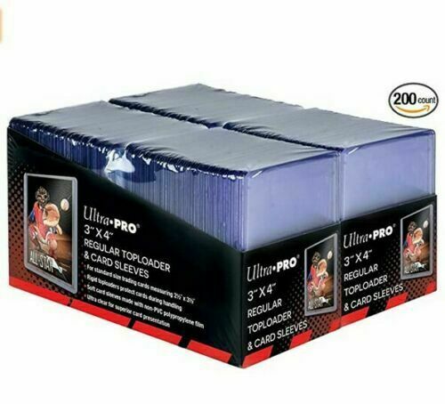 NEW, SEALED 200 Ultra Pro Regular 3×4 Top loaders Toploaders + 200 Soft Sleeves