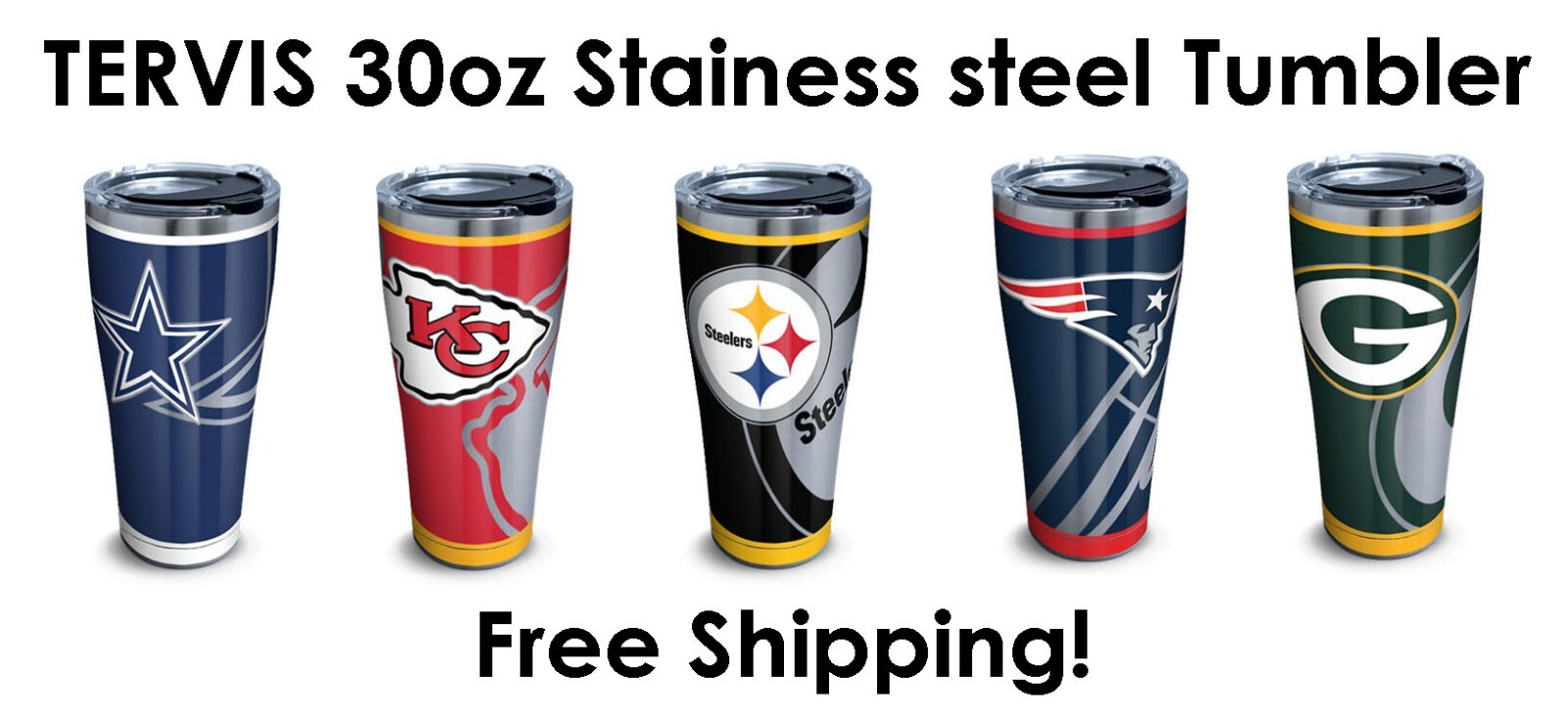 Tervis 30oz Stainless Steel Tumbler – Rush NFL – pick your team