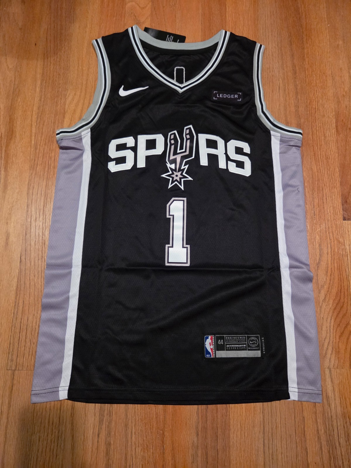 men’s size regular san antonio spurs #1 victor wembanyama 44-54 S-2XL black nwt