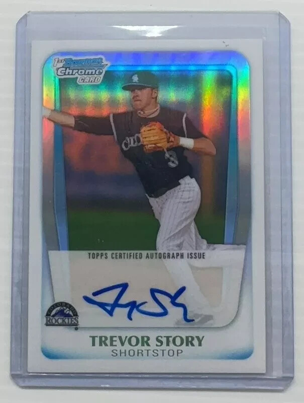 2011 Bowman Chrome Draft Trevor Story Refractor 1st Prospect Auto #451/500 #TS