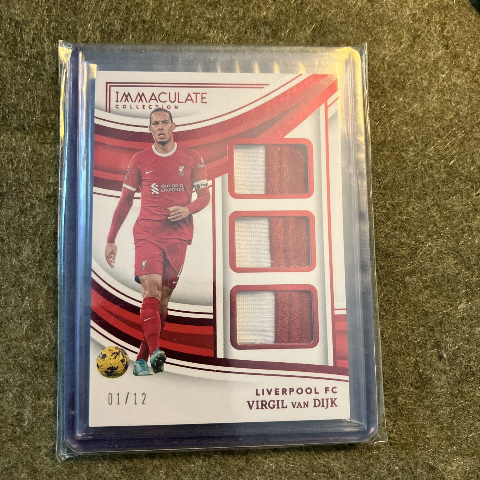 2023-24 Panini Immaculate Collection PT-VVD Virgil van Dijk Triple Patch 1/12