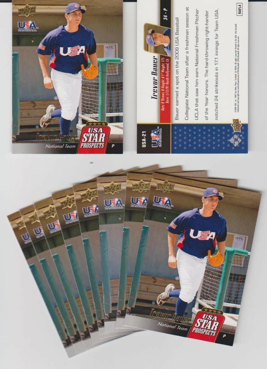 Trevor Bauer RC rookie card, 2009 Upper Deck USA #21