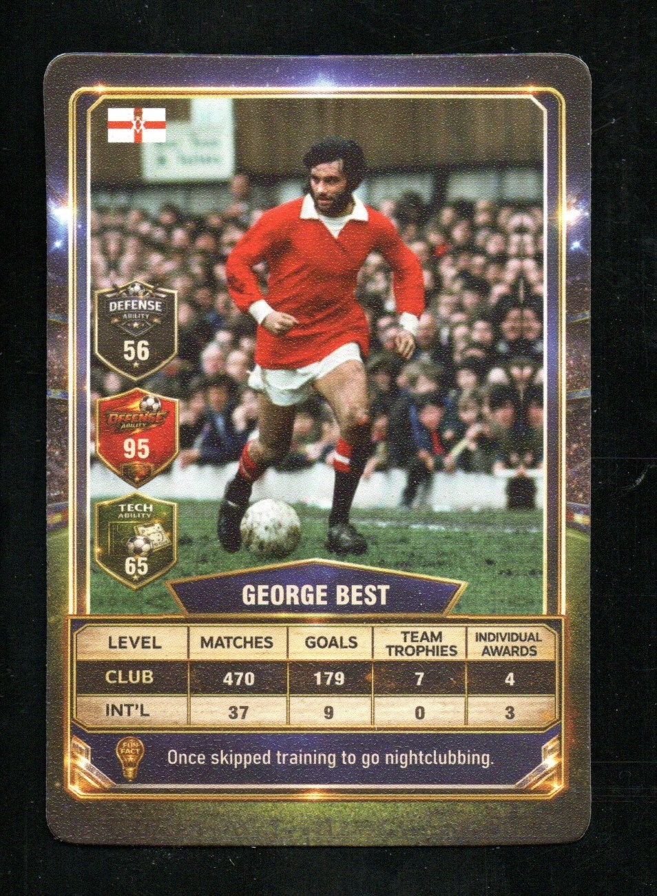 George Best Northern Ireland Soccer Football Game Card