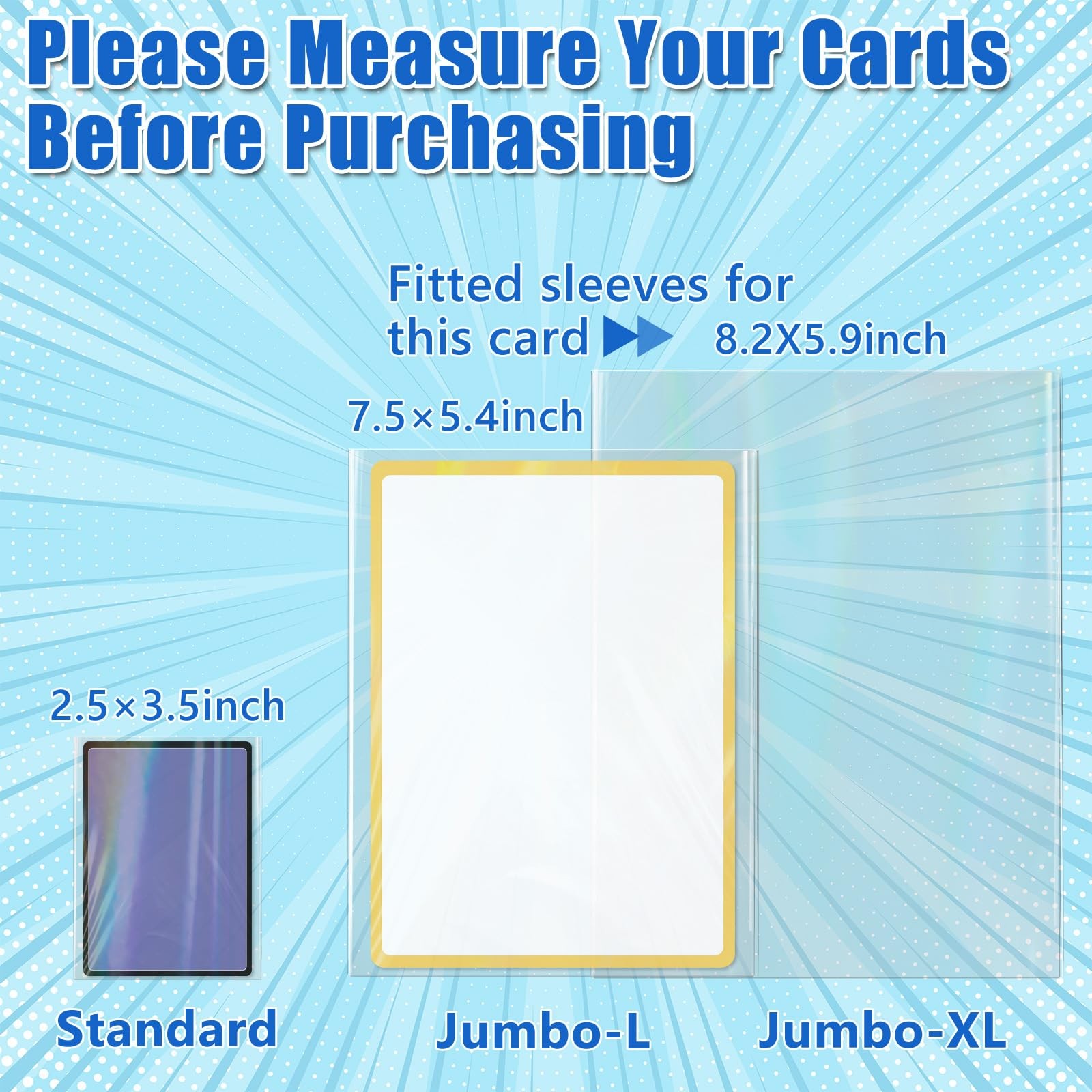 Jumbo Card Sleeves, Oversized Card Sleeves for TCG Trading Cards, Extra Thick…