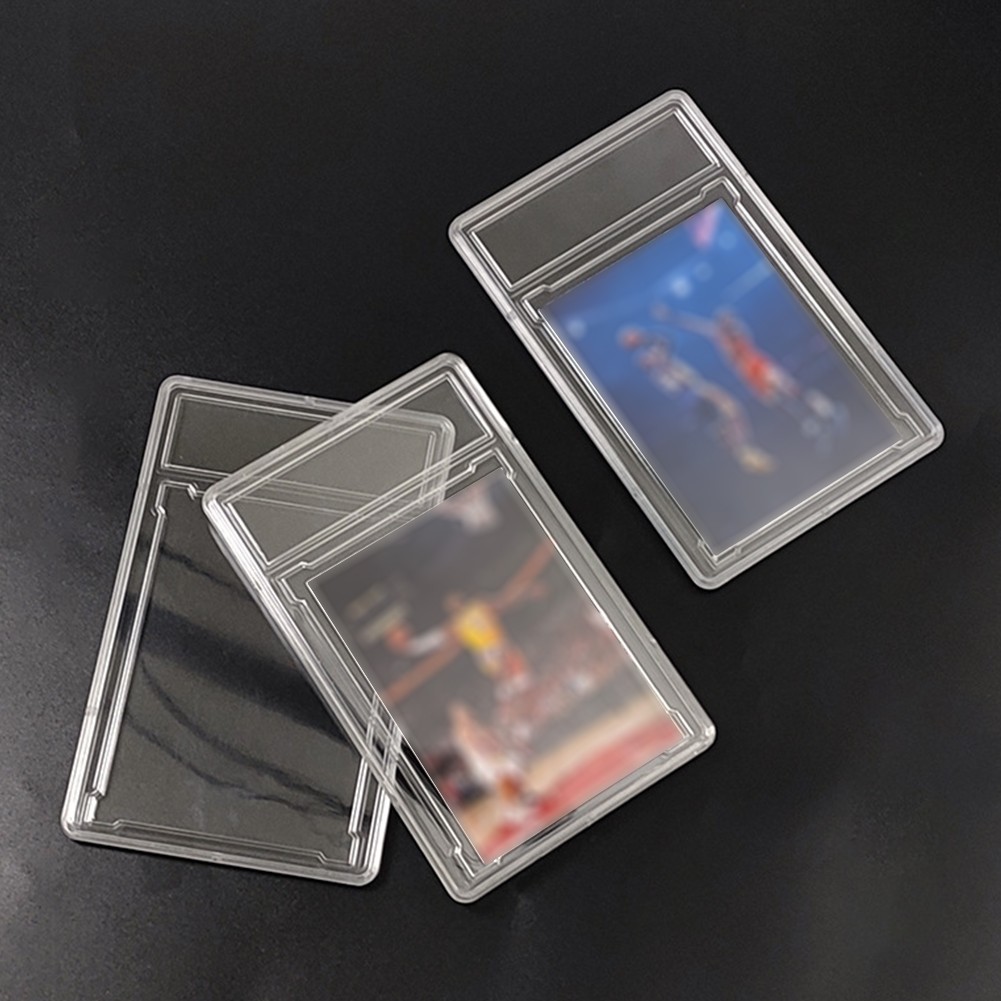 100PCS Trading Cards Protector Case Baseball Card Holders with Label Position