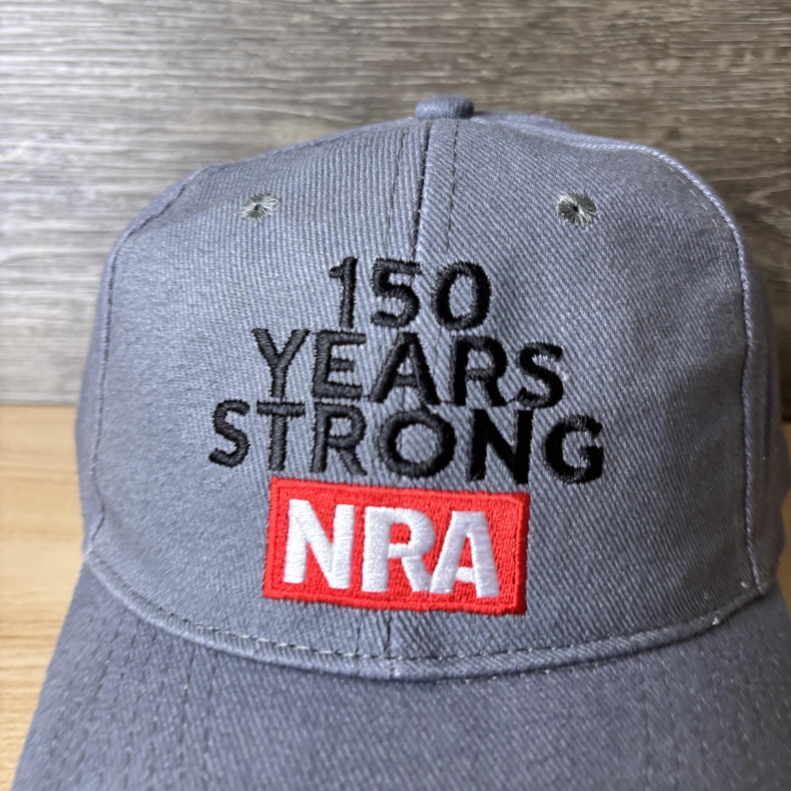 NRA 150 Years Strong Hat Cap Strap Back Gray EST 1871 Event Mens One Size Cotton