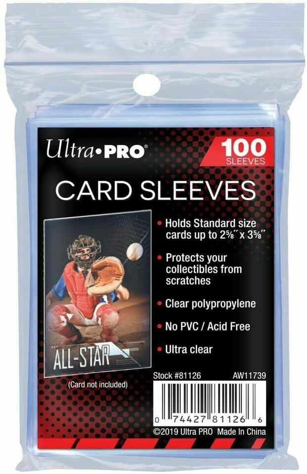 100 Ultra Pro 2-5/8″ X 3-5/8″Soft Sleeves – Clear