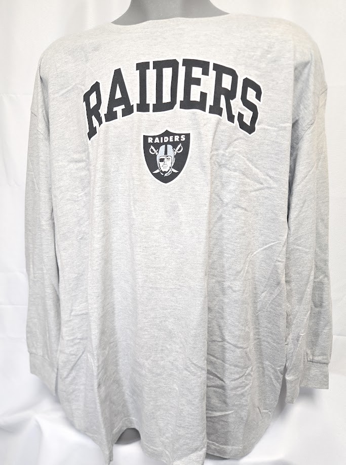 Mens Fanatics Las Vegas Raiders Long Sleeve Big & Tall NFL Grey Football Shirt