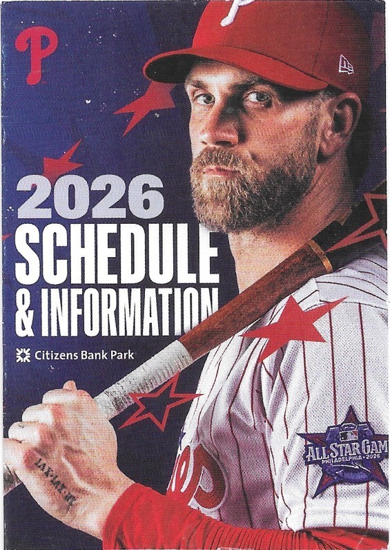 2026 MLB BASEBALL SCHEDULE – PHILADELPHIA PHILLIES #3 BRYCE HARPER